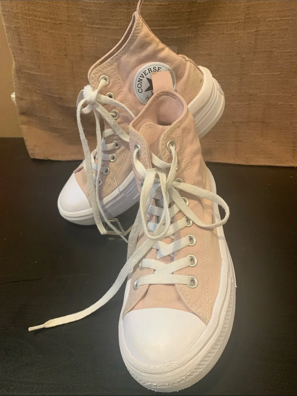 Converse Kids High-Top Sneakers Light Pink and White